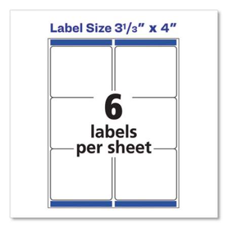 Avery Shipping Labels w/ TrueBlock Technology, Laser Printers, 3.33 x 4, White, 6/Sheet, 100 Sheets/Box (5164)