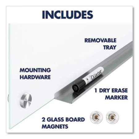 Quartet Brilliance Glass Dry-Erase Boards, 48 x 48, White Surface (G24848W)