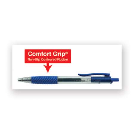 Universal Comfort Grip Gel Pen, Retractable, Medium 0.7 mm, Blue Ink, Translucent Blue Barrel, Dozen (39913)