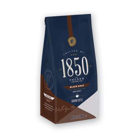 1850 Coffee, Black Gold, Dark Roast, Ground, 12 oz Bag (60516EA)
