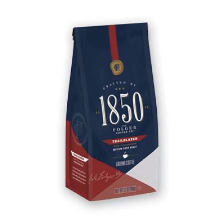 1850 Coffee, Trailblazer, Dark Roast, Ground, 12 oz Bag (60515EA)