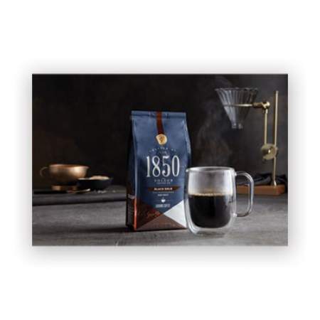 1850 Coffee, Black Gold, Dark Roast, Ground, 12 oz Bag, 6/Carton (60516)