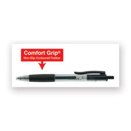 Universal Comfort Grip Gel Pen, Retractable, Medium 0.7 mm, Black Ink, Smoke Barrel, Dozen (39912)