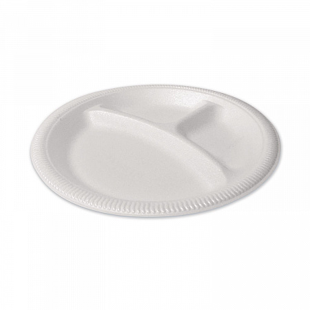 Foam Dinnerware, 3-Compartment Plate, 9