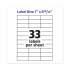 Avery Copier Mailing Labels, Copiers, 1 x 2.81, Clear, 33/Sheet, 70 Sheets/Pack (5311)