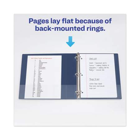 Avery Heavy-Duty View Binder with DuraHinge and Locking One Touch EZD Rings, 3 Rings, 4" Capacity, 11 x 8.5, Navy Blue (79804)