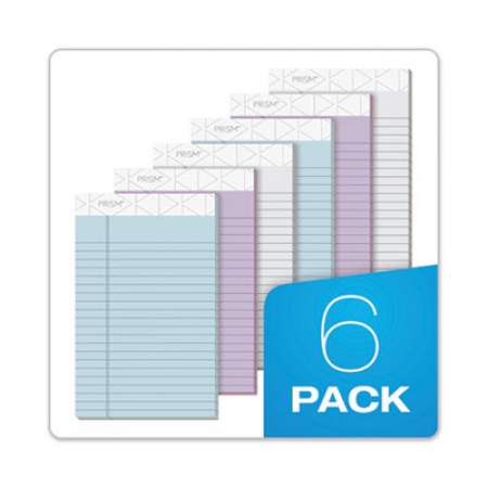 TOPS Prism + Colored Writing Pads, Wide/Legal Rule, 50 Assorted Pastel-Color 8.5 x 11.75 Sheets, 6/Pack (63116)