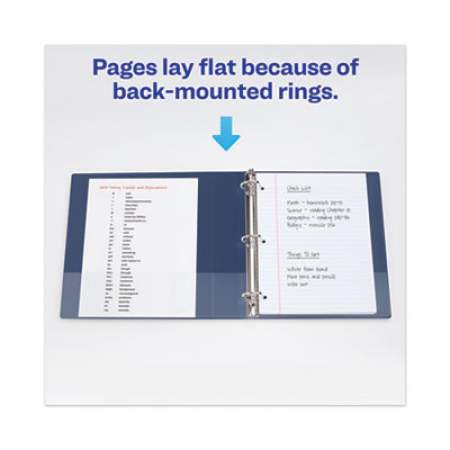 Avery Heavy-Duty View Binder with DuraHinge and Locking One Touch EZD Rings, 3 Rings, 3" Capacity, 11 x 8.5, Navy Blue (79803)