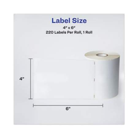 Avery Multipurpose Thermal Labels, 4 x 6, White, 220/Roll (4156)