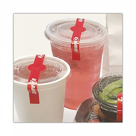 SecureIT Tamper Evident Food Container Seals, 1 x 7, Red, Paper, 250/Roll, 2 Rolls/Pack (P17SI2)