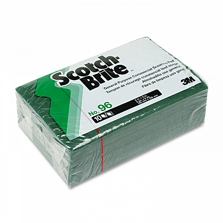 Commercial Scouring Pad 96, 6 x 9, Green, 10/Pack (96CC)