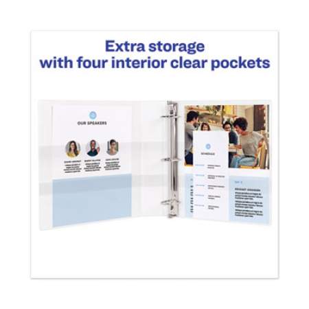 Avery TouchGuard Protection Heavy-Duty View Binders with Slant Rings, 3 Rings, 3" Capacity, 11 x 8.5, White (17144)