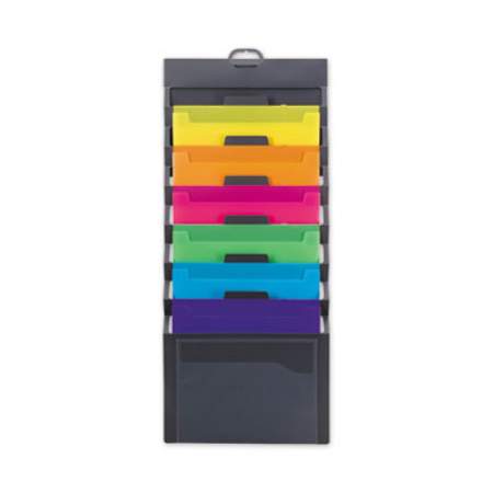 Smead Cascading Wall Organizer, 6 Sections, Letter, 14.25 x 36.25, Gray/Assorted Colors (92060)