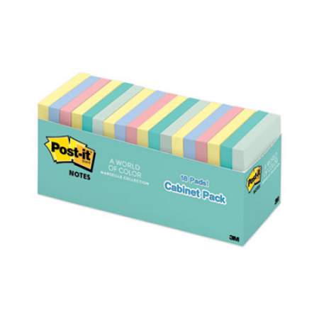 Post-it Notes Original Pads in Marseille Colors, Cabinet Pack, 3 x 3, 100 Sheets/Pad, 18 Pads/Pack (65418APCPPK)