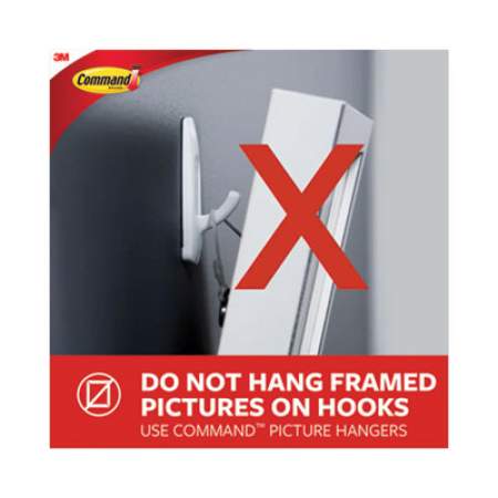 Command Sawtooth Picture Hanger Value Pack, Large, Plastic, White, 5 lb Capacity, 3 Hooks and 6 Strips/Pack (70005152858)