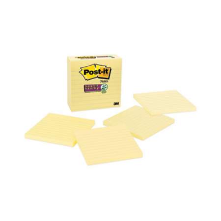 Post-it Notes Super Sticky Pads in Canary Yellow, Lined, 4 x 4, 90 Sheets/Pad, 4 Pads/Pack (70005166353)
