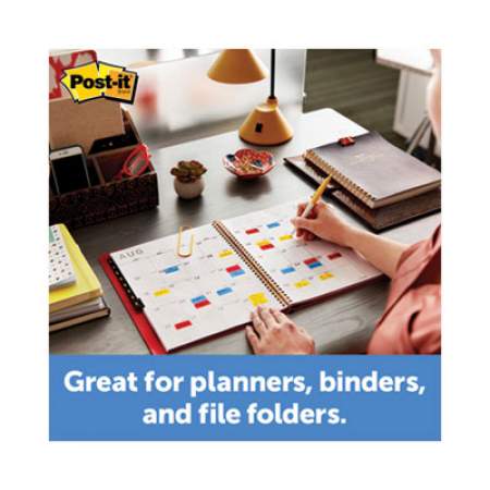 Post-it 1" Wide Tabs with Dispenser, Aqua, Pink, Violet, Yellow, 88/Pack (70005179216)