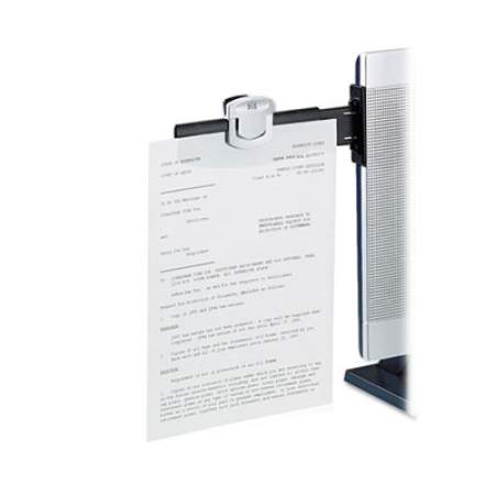 3M Swing Arm Copyholder, Adhesive Monitor Mount, 30 Sheet Capacity, Plastic, Black/Silver Clip (DH240MB)