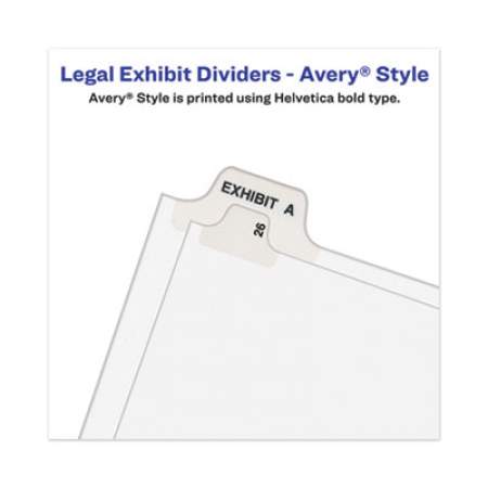 Avery-Style Preprinted Legal Bottom Tab Dividers, Exhibit U, Letter, 25/Pack (12394)