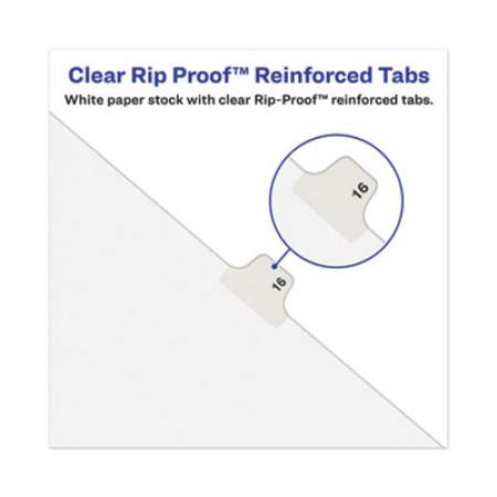Avery-Style Preprinted Legal Side Tab Divider, Exhibit H, Letter, White, 25/Pack, (1378) (01378)
