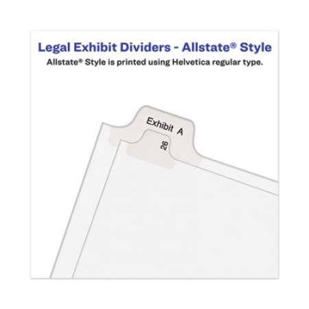 Avery-Style Preprinted Legal Bottom Tab Divider, Exhibit B, Letter, White, 25/PK (11941)