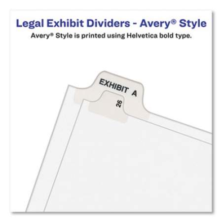 Avery-Style Preprinted Legal Bottom Tab Divider, Exhibit F, Letter, White, 25/PK (11945)