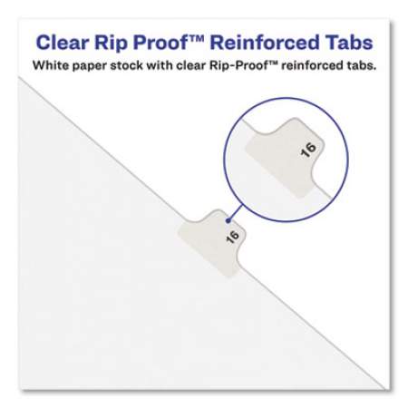 Avery-Style Preprinted Legal Side Tab Divider, Exhibit W, Letter, White, 25/Pack, (1393) (01393)
