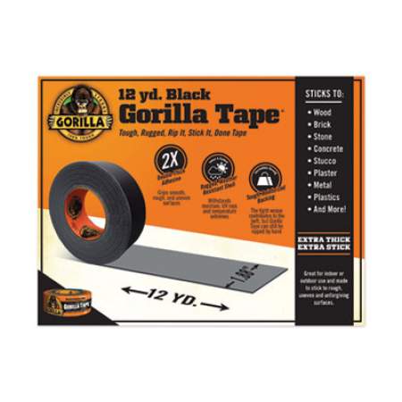 Gorilla Glue Gorilla Tape, 3" Core, 1.88" x 12 yds, Black (60122)