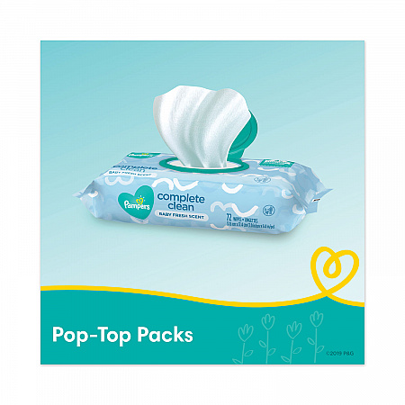 Complete Clean Baby Wipes, 1-Ply, Baby Fresh, 7 x 6.8, White, 72 Wipes/Pack, 8 Packs/Carton (75536)