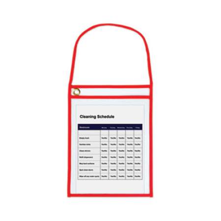 C-Line 1-Pocket Shop Ticket Holder w/Strap and Red Stitching, 75-Sheet, 9 x 12, 15/Box (41924)