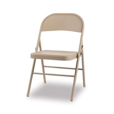 Alera Steel Folding Chair, Supports Up to 300 lb, Tan, 4/Carton (FCMT4T)