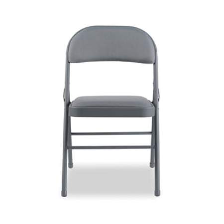 Alera Steel Folding Chair, Supports Up to 300 lb, Light Gray, 4/Carton (FCPF7G)