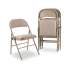 Alera Steel Folding Chair, Padded Vinyl Seat, Supports Up to 300 lb, Tan, 4/Carton (FCPD6T)