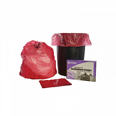 8105015173664, SKILCRAFT Biohazard Can Liners, Biohazard Infectious Waste, 55 gal, 3 mil, 37