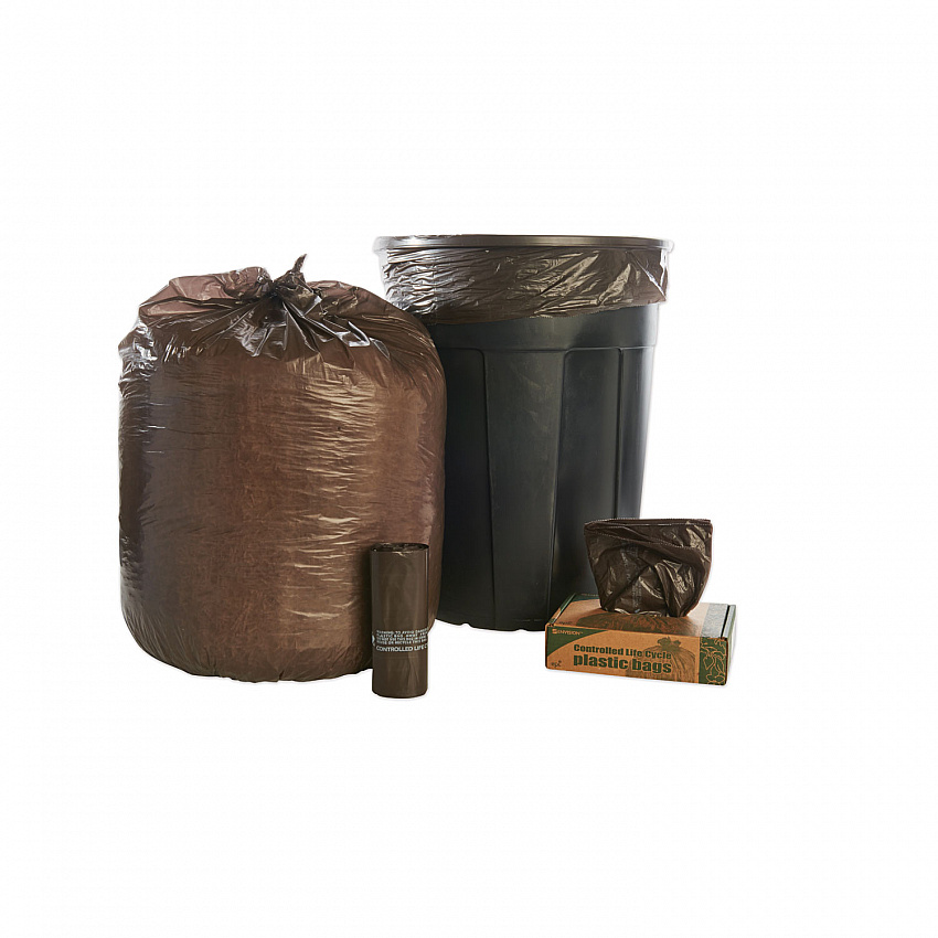 8105015604930, SKILCRAFT Controlled Life Cycle Bags, 30 gal, 0.8 mil, 30" x 36", Brown, 30/Box (5604930)