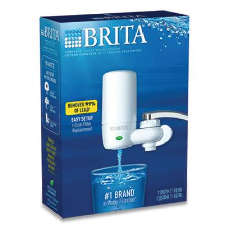 Brita On Tap Faucet Water Filter System, White, 4/Carton (42201CT)