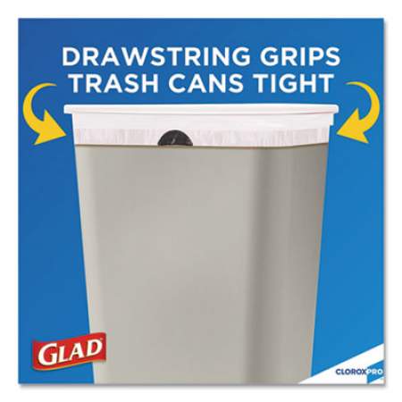 Glad Tall Kitchen Drawstring Trash Bags, 13 gal, 0.72 mil, 24" x 27.38", Gray, 400/Carton (78526CT)