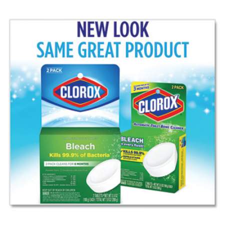 Clorox Automatic Toilet Bowl Cleaner, 3.5 oz Tablet, 2/Pack, 6 Packs/Carton (30024CT)