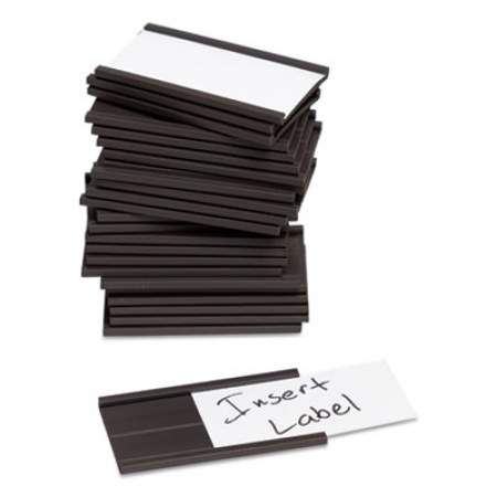 U Brands Magnetic Card Holders, 2 x 1, Black, 25/Pack (FM1310)