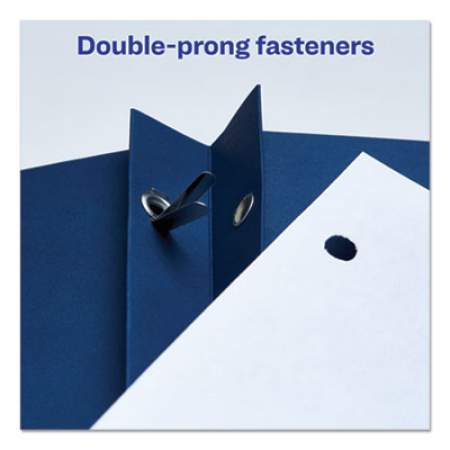 Avery Two-Pocket Folder, Prong Fastener, 0.5" Capacity, 11 x 8.5, Dark Blue, 25/Box (47975)