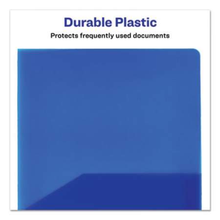 Avery Plastic Two-Pocket Folder, 20-Sheet Capacity, Translucent Blue (47811EA)