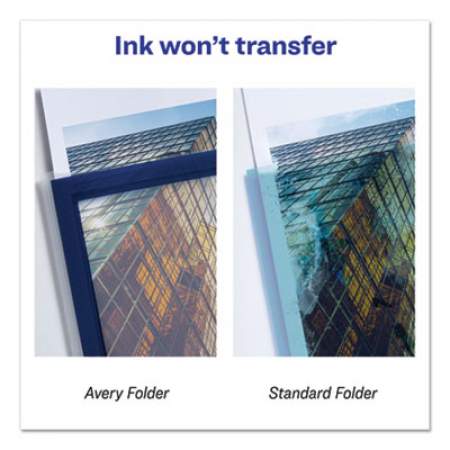 Avery Flexi-View Two-Pocket Polypropylene Folder, 11 x 8.5, Translucent/Navy, 2/Pack (47846)