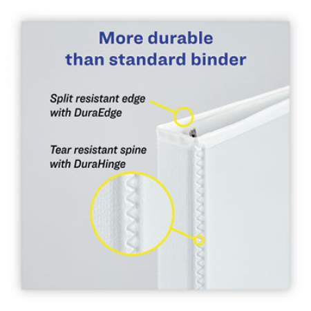 Avery Heavy-Duty Non Stick View Binder with DuraHinge and Slant Rings, 3 Rings, 1" Capacity, 11 x 8.5, White, 4/Pack (79780)