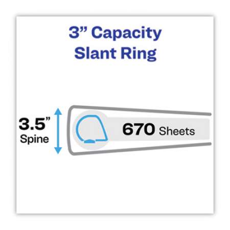 Avery Heavy-Duty Non Stick View Binder with DuraHinge and Slant Rings, 3 Rings, 3" Capacity, 11 x 8.5, White, 2/Pack (79791)
