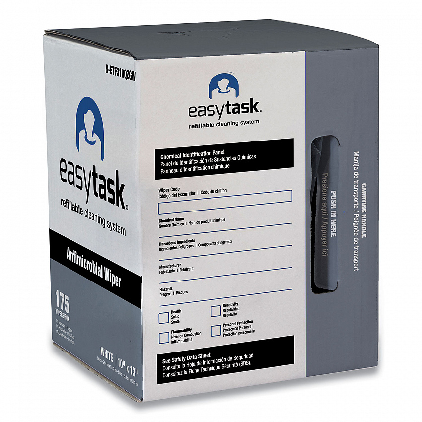 Easy Task F310 Wiper, Quarterfold, 1-Ply, 10 x 13, White, Zipper Bag, 175/Bag (NETF310QZGW)