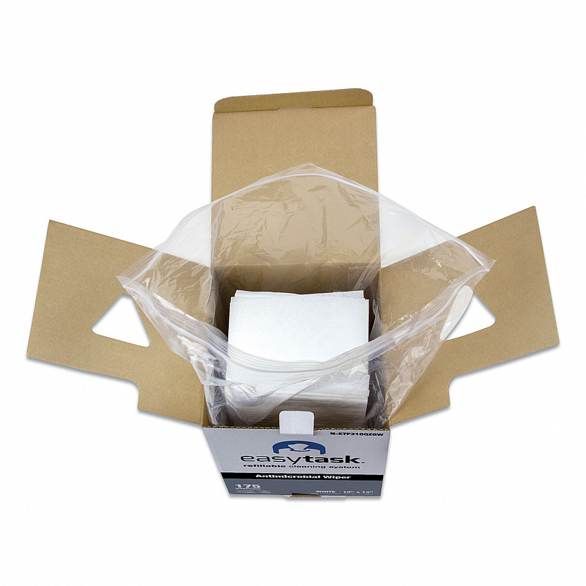 Easy Task F310 Wiper, Quarterfold, 1-Ply, 10 x 13, White, Zipper Bag, 175/Bag (NETF310QZGW)