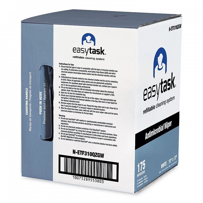 Easy Task F310 Wiper, Quarterfold, 1-Ply, 10 x 13, White, Zipper Bag, 175/Bag (NETF310QZGW)