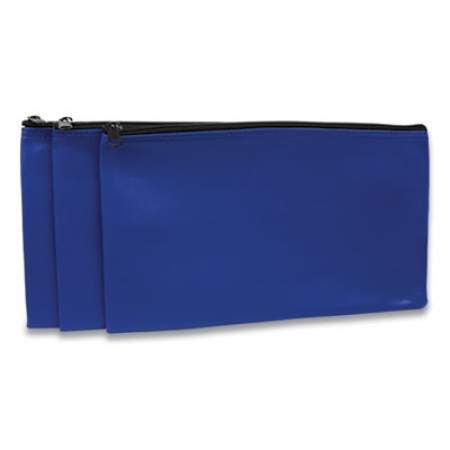 CONTROLTEK Fabric Deposit Bag, Vinyl, 5.5 x 11, Blue, 3/Pack (530495)