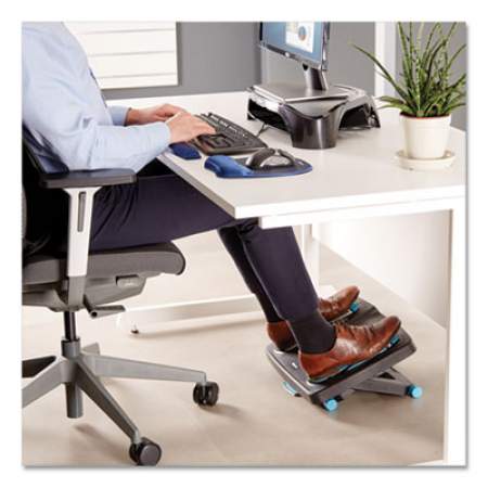 Fellowes Energizer Foot Support, 17.88w x 13.25d x 6.5h, Charcoal/Blue/Gray (8068001)
