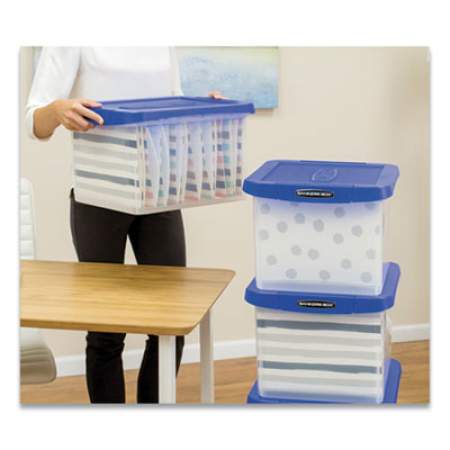 Bankers Box Heavy Duty Plastic File Storage, Letter/Legal Files, 14" x 17.38" x 10.5", Clear/Blue, 2/Pack (0086202)